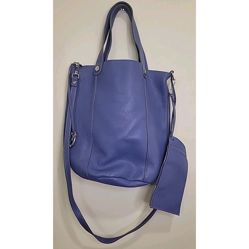 Periwinkle Blue Pebbled Leather Shoulder Hobo Bag Made Bueno Aires Faiez Halabi